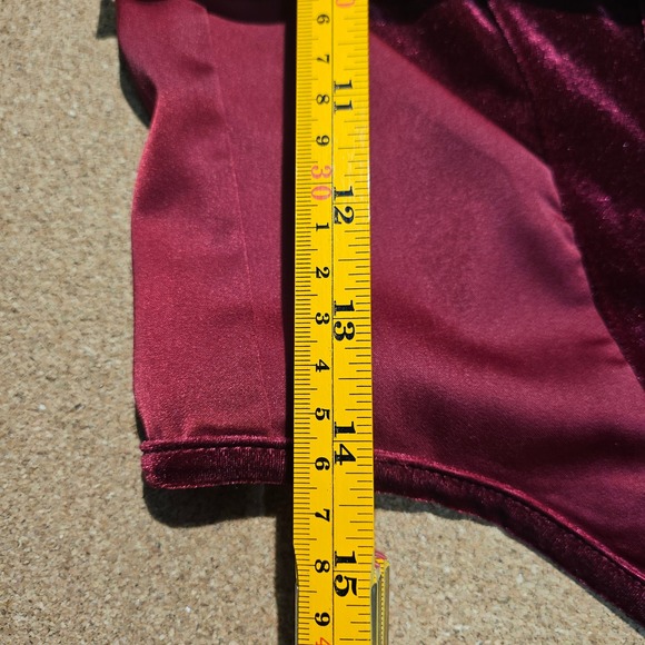 Vampy Red Burgundy Velvet Corset Top Goth Coquette Dark Fairy Whimsygoth Bustier - Picture 5 of 7